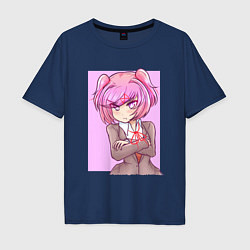 Футболка оверсайз мужская Angry Natsuki, цвет: тёмно-синий