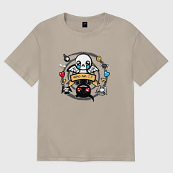 Футболка оверсайз мужская THE BINDING OF ISAAC WHO AM I, цвет: миндальный