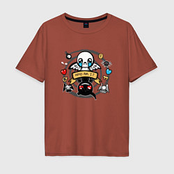 Футболка оверсайз мужская THE BINDING OF ISAAC WHO AM I, цвет: кирпичный