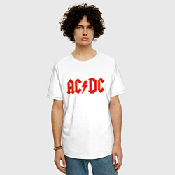Футболка оверсайз мужская ACDC, цвет: белый — фото 2