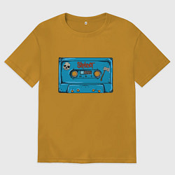 Футболка оверсайз мужская Кассета Slipknot, цвет: горчичный