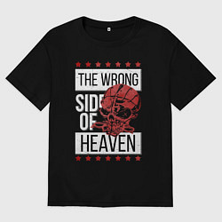 Футболка оверсайз мужская The wrong side of hell, цвет: черный