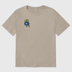 Футболка оверсайз мужская Pepe Thinking room, цвет: миндальный