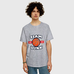 Футболка оверсайз мужская Slam Dunk, цвет: меланж — фото 2