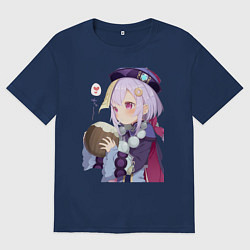 Футболка оверсайз мужская Ци Ци Кокосовое молоко, цвет: тёмно-синий