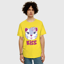 Футболка оверсайз мужская Kiss Cat, цвет: желтый — фото 2