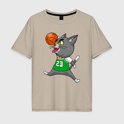 Футболка оверсайз мужская Jordan Cat, цвет: миндальный