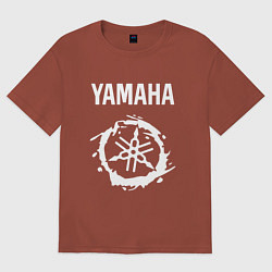 Футболка оверсайз мужская YAMAHA ЯМАХА МОТОСПОРТ, цвет: кирпичный