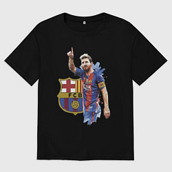 Футболка оверсайз мужская Lionel Messi Barcelona Argentina!, цвет: черный