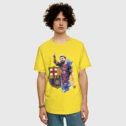 Футболка оверсайз мужская Lionel Messi Barcelona Argentina!, цвет: желтый — фото 2
