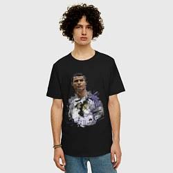 Футболка оверсайз мужская Cristiano Ronaldo Manchester United Portugal, цвет: черный — фото 2