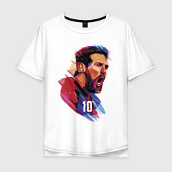 Футболка оверсайз мужская Lionel Messi Barcelona Argentina Football, цвет: белый