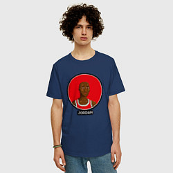 Футболка оверсайз мужская Retro Jordan, цвет: тёмно-синий — фото 2