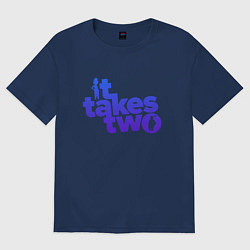 Футболка оверсайз мужская It Takes Two, цвет: тёмно-синий