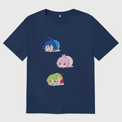 Футболка оверсайз мужская Милые хомячки демоны, цвет: тёмно-синий