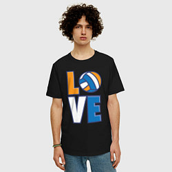 Футболка оверсайз мужская Love Volleyball, цвет: черный — фото 2