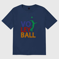 Футболка оверсайз мужская Game Volleyball, цвет: тёмно-синий