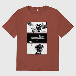 Футболка оверсайз мужская Endure and survive, цвет: кирпичный