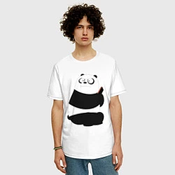 Футболка оверсайз мужская Возмущенная панда, цвет: белый — фото 2