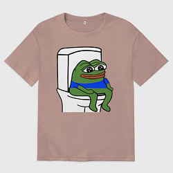 Футболка оверсайз мужская Лягушонок пепе, цвет: пыльно-розовый