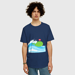 Футболка оверсайз мужская Simple Dimple Pop it, цвет: тёмно-синий — фото 2