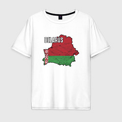 Футболка оверсайз мужская Belarus Map, цвет: белый