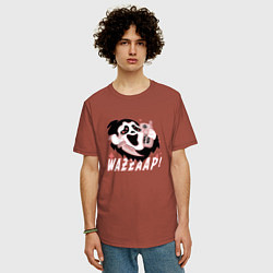 Футболка оверсайз мужская Очень страшное кино - Wazzaap Крик, цвет: кирпичный — фото 2