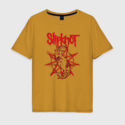 Футболка оверсайз мужская Slipknot Slip Goats Art, цвет: горчичный