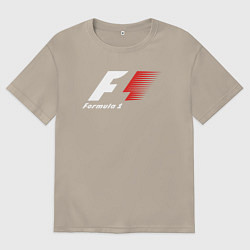 Футболка оверсайз мужская Formula 1, цвет: миндальный