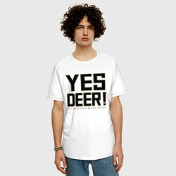 Футболка оверсайз мужская Yes Deer!, цвет: белый — фото 2