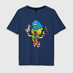 Футболка оверсайз мужская Crazy Bomberman, цвет: тёмно-синий
