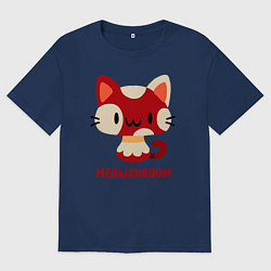 Футболка оверсайз мужская Meowshroom, цвет: тёмно-синий