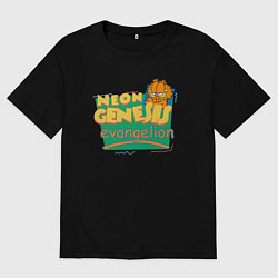 Футболка оверсайз мужская GARFIELD GENESIS EVANGELION, цвет: черный