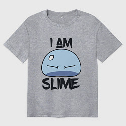 Футболка оверсайз мужская I AM SLIME, Я СЛИЗЬ, цвет: меланж