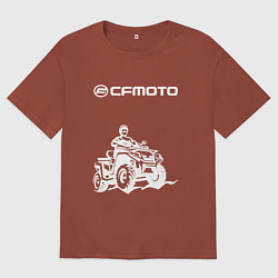 Футболка оверсайз мужская CFmoto СФ мото КВАДРОЦИКЛ, цвет: кирпичный