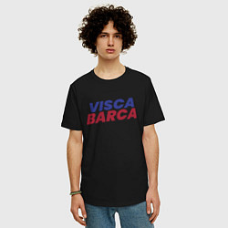 Футболка оверсайз мужская Visca Barca, цвет: черный — фото 2