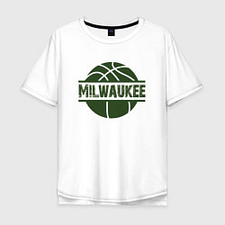 Футболка оверсайз мужская Milwaukee Ball, цвет: белый