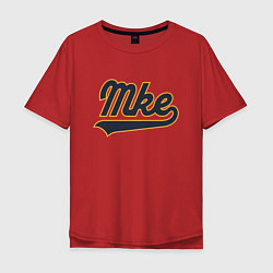 Футболка оверсайз мужская MKE - Milwaukee, цвет: красный