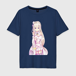 Футболка оверсайз мужская Emilia - Re:Zero, цвет: тёмно-синий