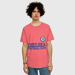 Футболка оверсайз мужская Chelsea FC: Blue цвета коралловый — фото 2