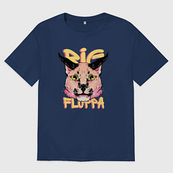 Футболка оверсайз мужская Big Cat Floppa, цвет: тёмно-синий