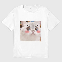 Футболка оверсайз мужская Котенька, цвет: белый
