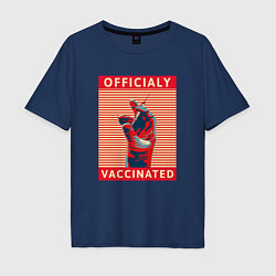 Футболка оверсайз мужская Официально вакцинирован, цвет: тёмно-синий