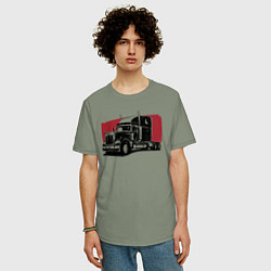 Футболка оверсайз мужская Truck red, цвет: авокадо — фото 2