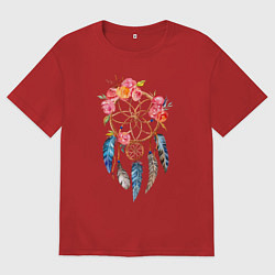 Футболка оверсайз мужская Ловец снов, цвет: красный