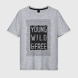 Футболка оверсайз мужская YOUNG WILD &FREE, цвет: меланж