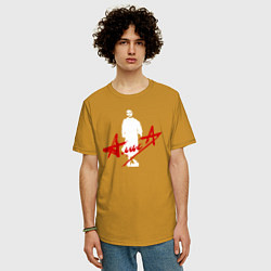 Футболка оверсайз мужская Группа АЛИСА - Дискография, цвет: горчичный — фото 2