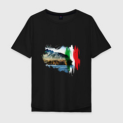 Футболка оверсайз мужская Страны Италия Сицилия, цвет: черный