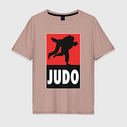 Футболка оверсайз мужская Judo, цвет: пыльно-розовый