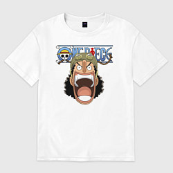 Футболка оверсайз мужская Усопп One Piece Большой куш, цвет: белый